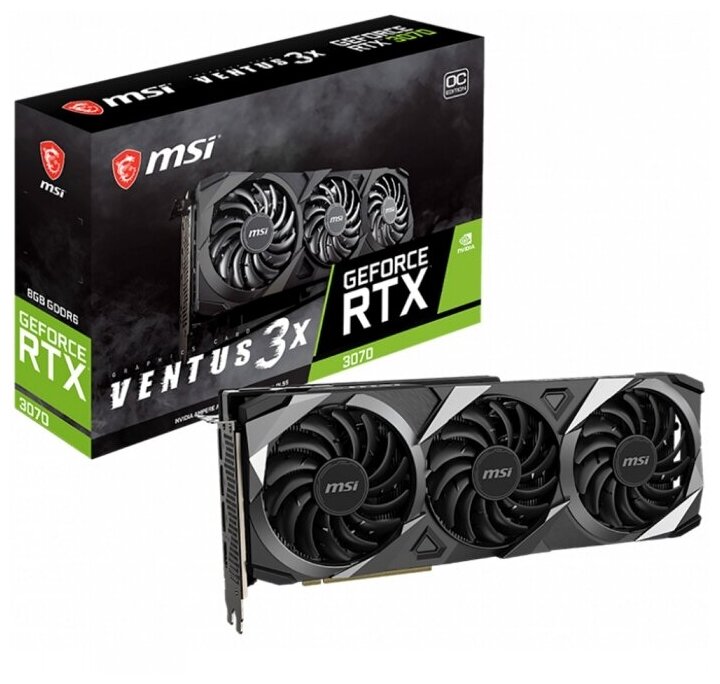 Видеокарта 8 Gb MSI GeForce RTX 3070 VENTUS 3X 8G OC LHR