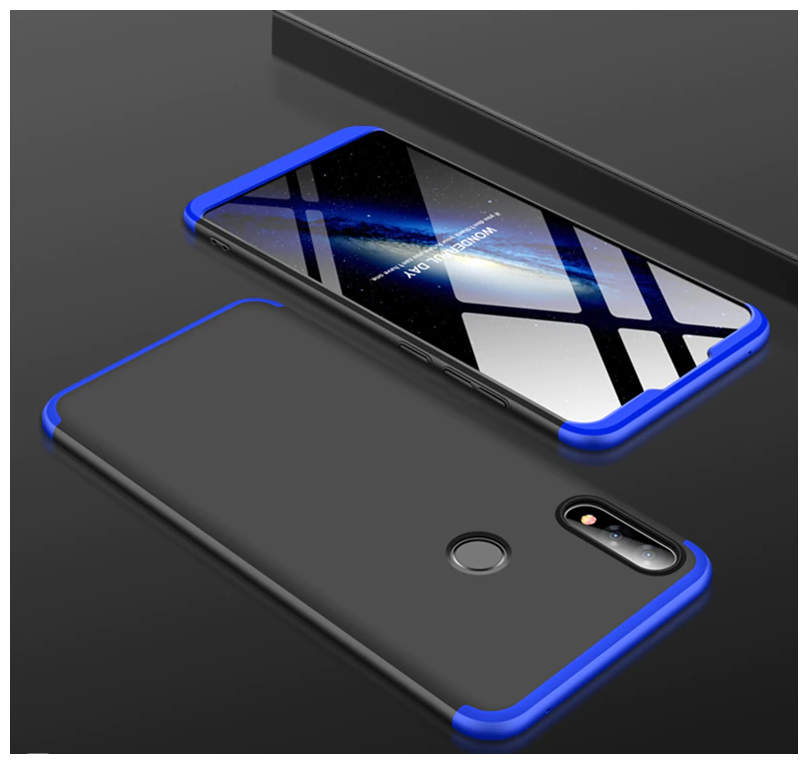 Чехол-бампер-панель с полной защитой телефона по всем краям и углам для ASUS ZenFone Max M1 (ZB555KL) синий