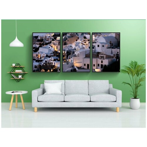 фото Набор модулных постеров для интерьера "греция, море, санторини" 60x90 см. в тубусе, без рамки lotsprints