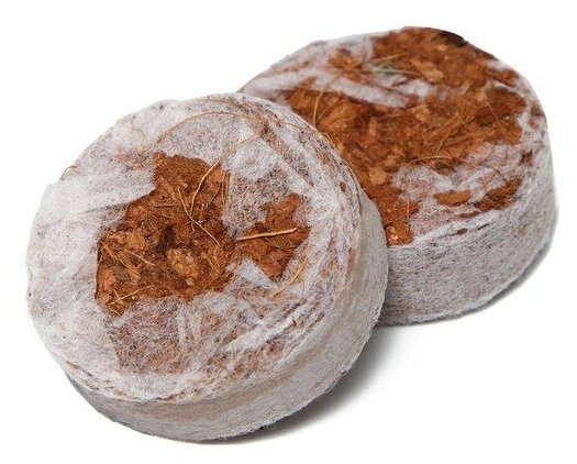 Таблетки кокосовые, d 4 см, с оболочкой, набор 40 шт., Greengo - фотография № 1
