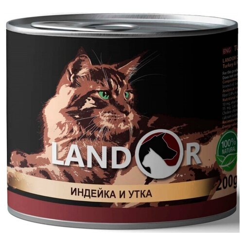 Корм Landor Kitten Turkey & Duck (консерв.) для котят, индейка с уткой, 200 г x 6 шт