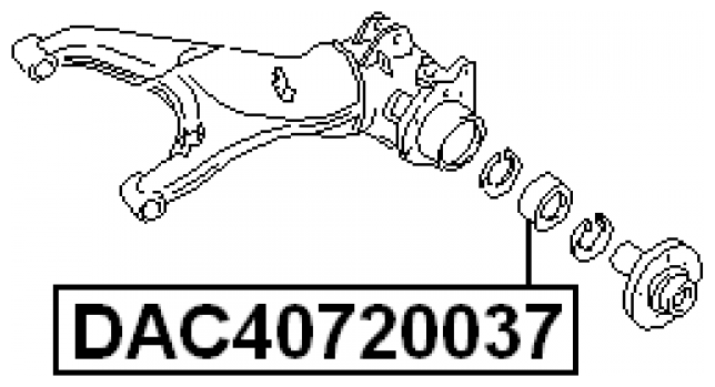Подшипник ступичный передний Febest DAC40720037