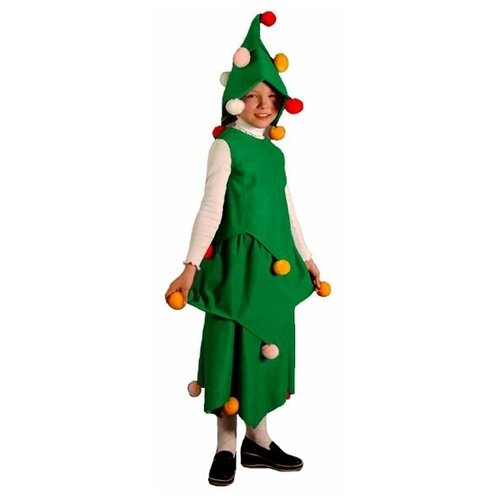 фото Карнавальный костюм "елочка", на рост 122-134 см, 5-7 лет, бока бока с