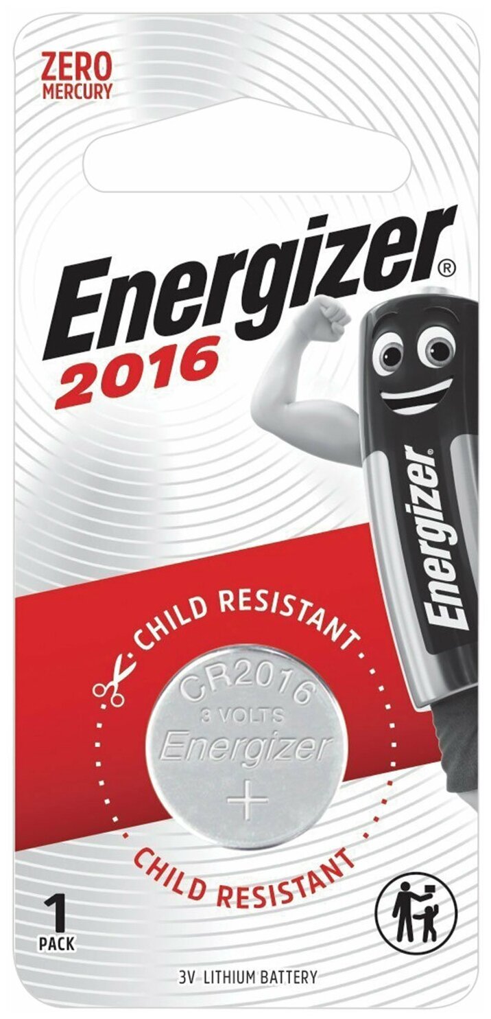 Батарейка ENERGIZER CR 2016 литиевая 1 шт. в блистере