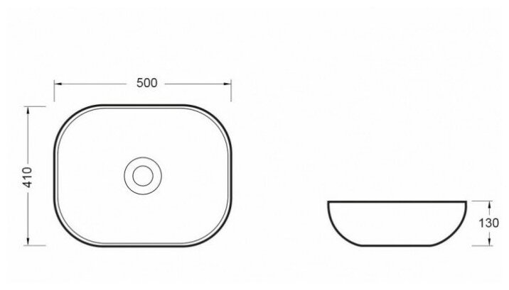 Раковина Vincea 50 матовый черный VBS-105MB - фотография № 2