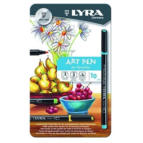 фото Набор фломастеров lyra "art pen" 10 цв акварельные в металле