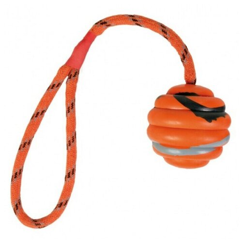 Игрушка Мяч на веревке 6 сантиметров/30 сантиметров , резина, оранжевый/черный