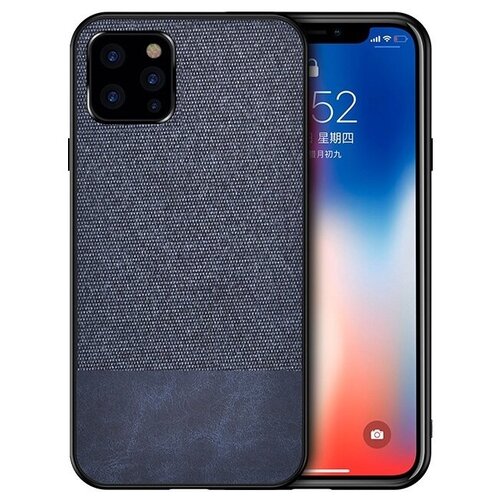 фото Крышка-накладка mypads для iphone 12 (6.1) / iphone 12 pro (6.1) из качественного силикона с текстурным покрытием синяя