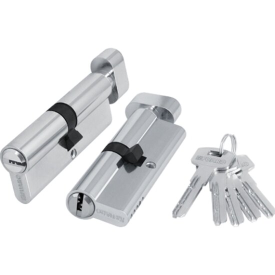 Цилиндровый механизм Fuaro (200 ZM) 2000 ZM Knob 110 (45+10+55) CP хром 5Key с вертушкой