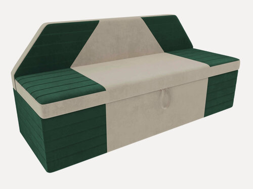 Изображение товара Artum Кухонный прямой диван Дуглас велюр бежевый зеленый