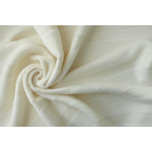 Ткань альпака пальтовая молочного цвета в полоску ткань пальтовая альпака ярко синего цвета италия