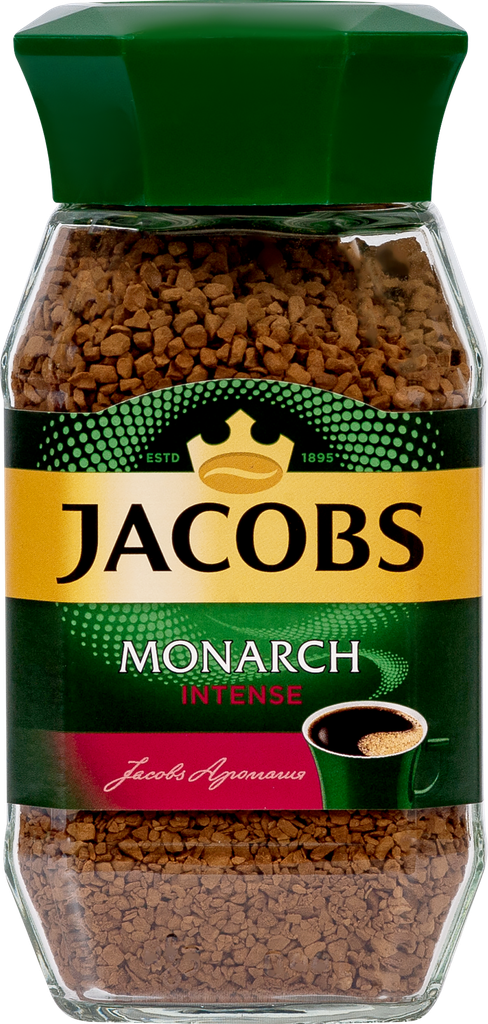 Кофе растворимый JACOBS Monarch intense/Monarch Original Intense натуральный сублимированный, 95г