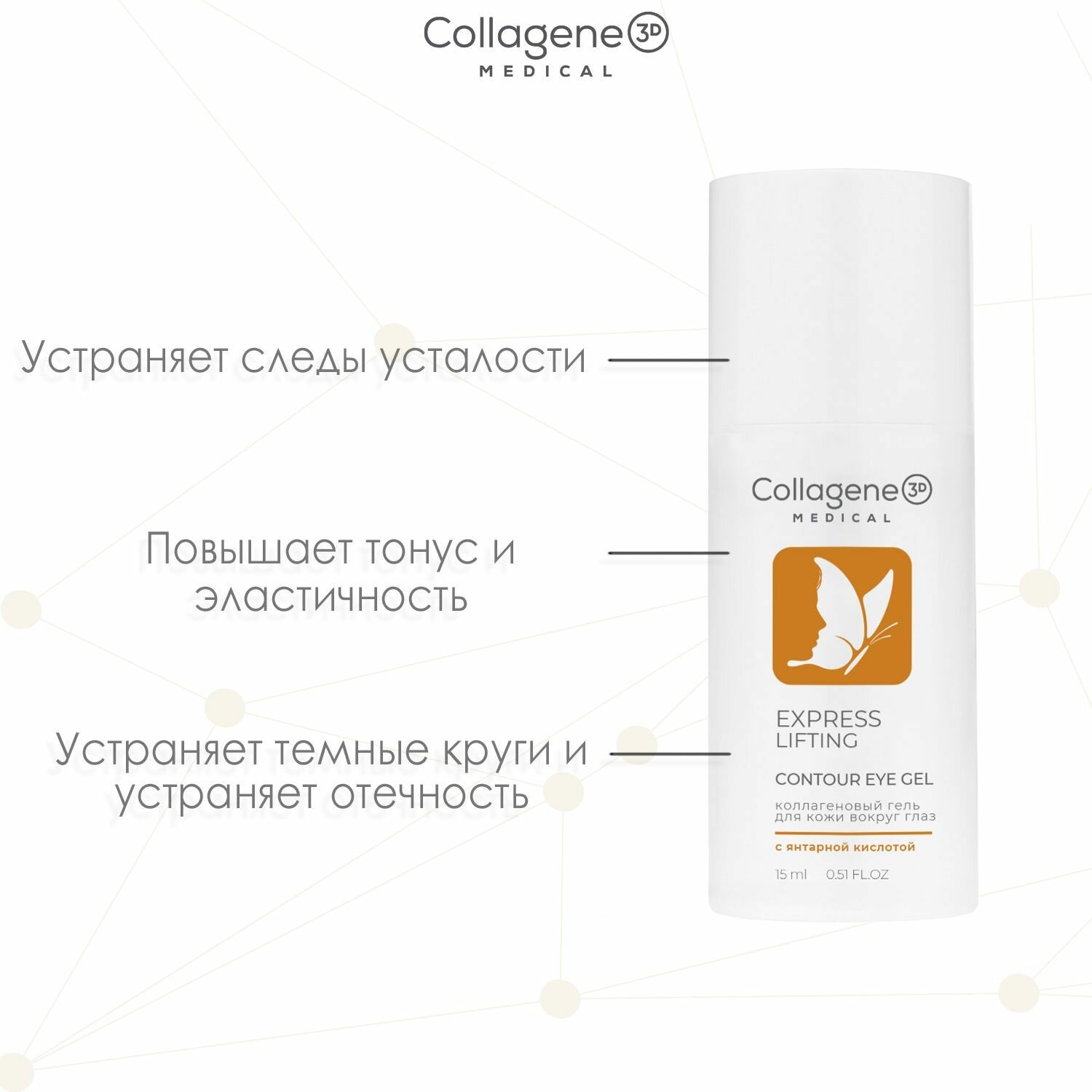 Collagene 3D Гель-контур для глаз с янтарной кислотой 15 мл (Collagene 3D, ) - фото №11