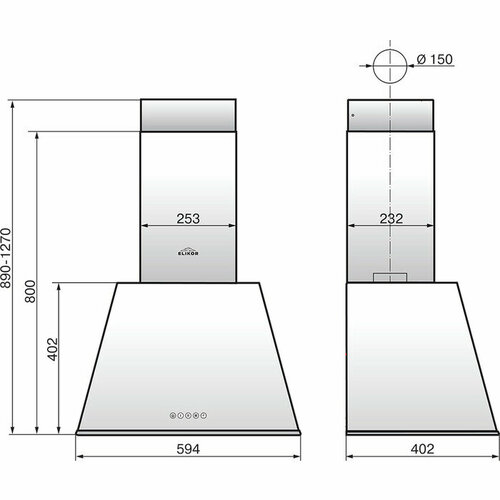 Вытяжка Elikor Гамма 60П-650-Э3Д крембронза 1400400₽