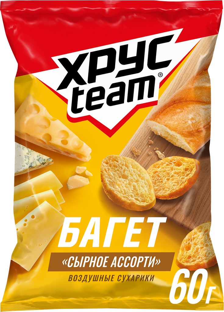 Сухарики хрусteam багет Сырное ассорти, 60г