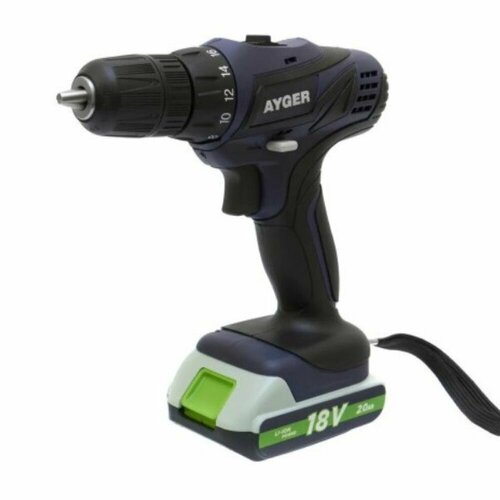 Аккумуляторная дрель-шуруповерт AYGER 18 В с 2 АКБ 2 Ач и ЗУ 1350 обмин в кейсе AP18M 482000₽