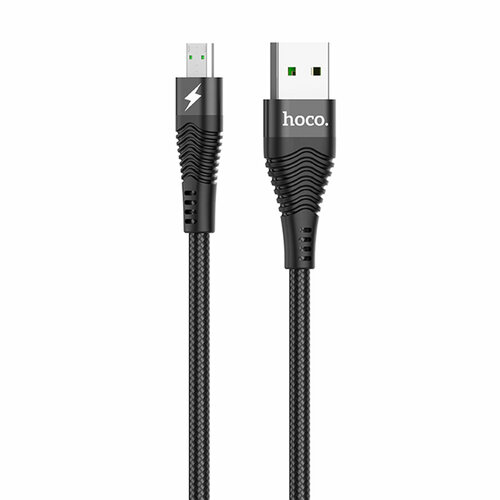 Кабель USB HOCO U53 4A Flash USB - MicroUSB, 4А, 1.2 м, черный сзу 2usb micro usb mrm mr24c 5v 2 4a 2 4a 1 2м белый