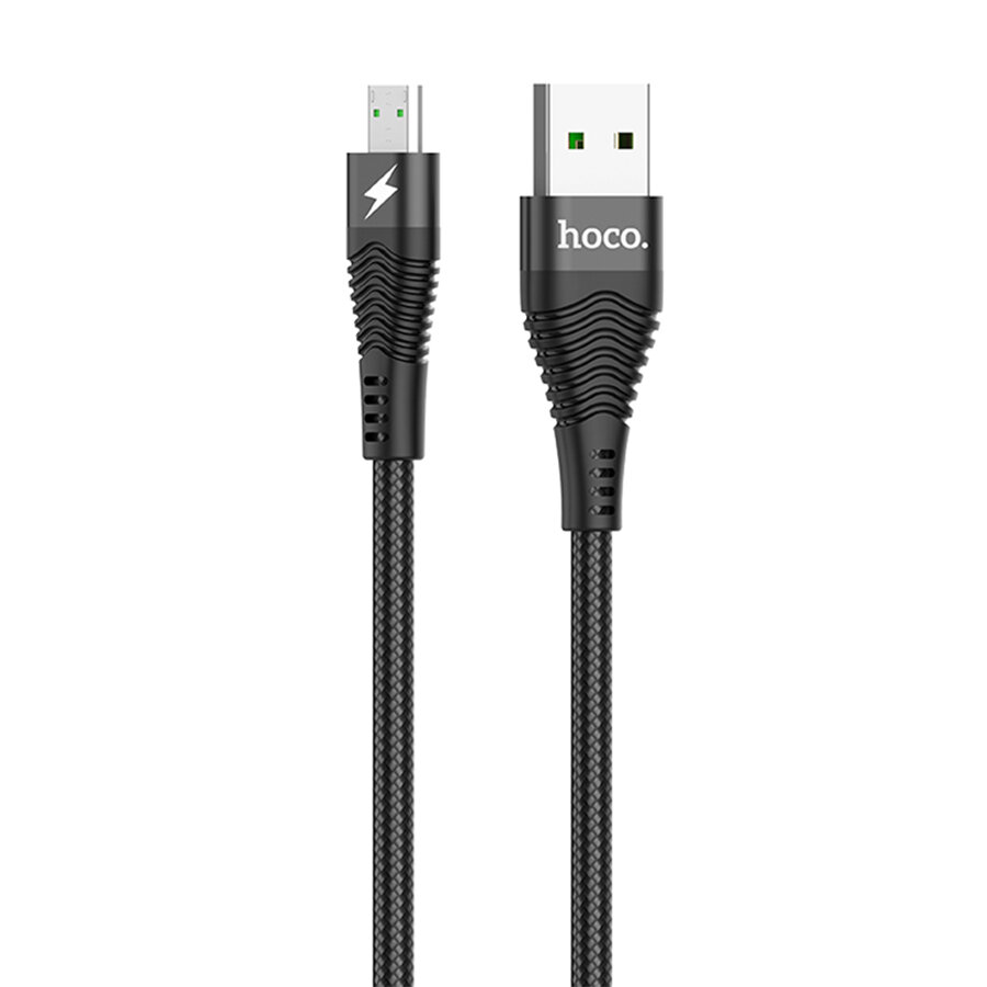 Кабель USB HOCO U53 4A Flash USB - MicroUSB, 4А, 1.2 м, черный