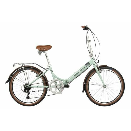 Велосипед NOVATRACK 24 складной, AURORA, светло-бирюзовый, Shimano 6 speed, TY21/TS38 2024 год