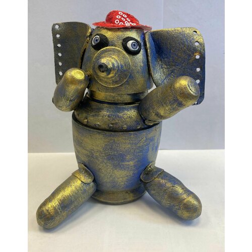 Статуэтка авторская шкатулка стимпанк Слоник 15х12х8 см авторская ручная работа 3600₽