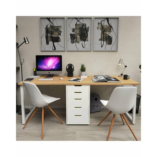 Стол Лофт лайн Дуо 2.0 (белый) Корбридж