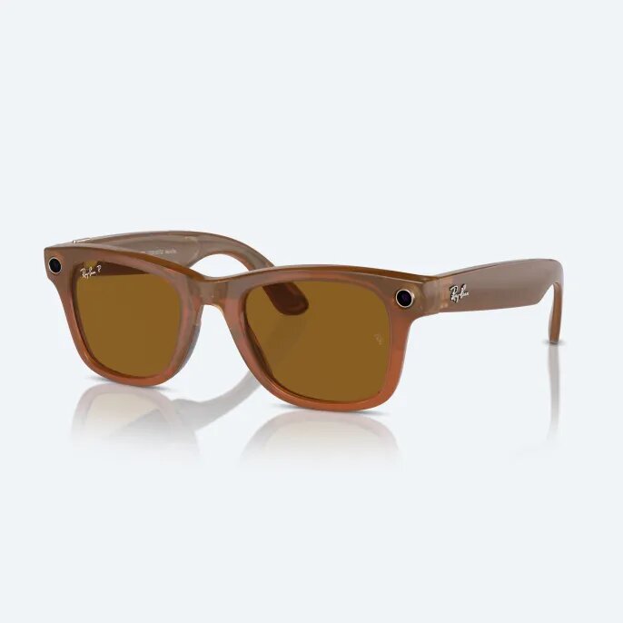 Умные очки Ray Ban Wayfarer (2-е поколение) Shiny Caramel Transparent/Brown