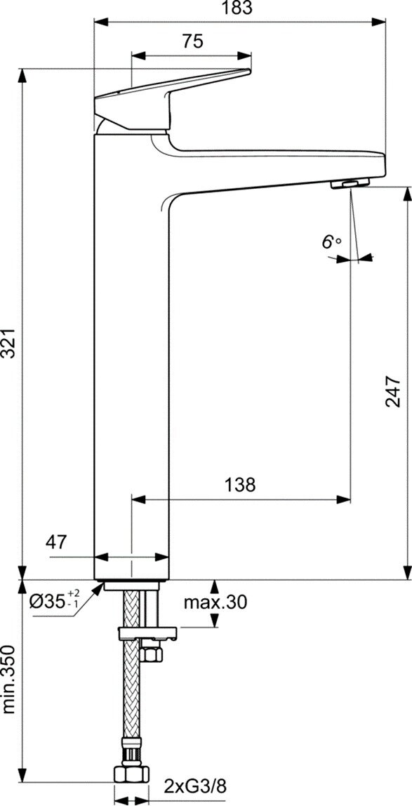 Смеситель Ideal Standard Ceraplan для раковины, хром - фото №4