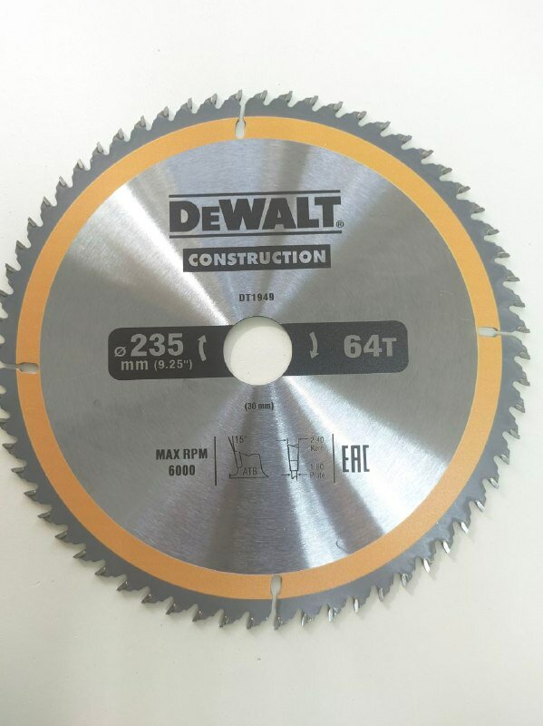 фото Диск пильный FlexVolt DeWalt DT1949, 255x30 мм,64 зубьев для дерева