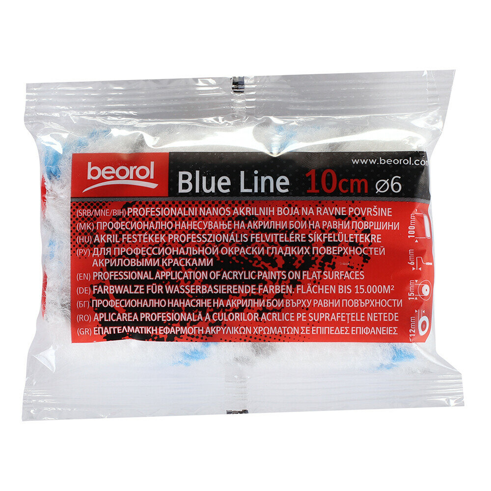 ВАЛИК ЗАПАСНОЙ РАДИАТОРНЫЙ "BLUE LINE" D15/100 ММ (ВОРС 12 ММ) БЮГЕЛЬ 6 ММ (2/10/700) "BEOROL" - фото №6