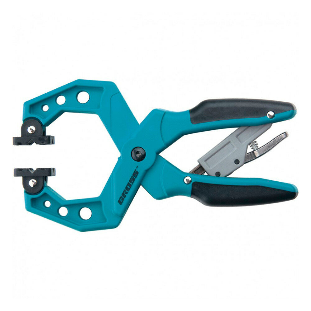 Струбцина ручная Gross 20801 клещеобразная пластиковая с храповым механизмом 38 мм