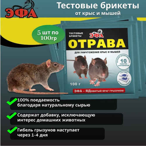 Комплект Эфа тестовые брикеты в контейнерах-дозаторах (10шт по 10г) 100г, 5 штук