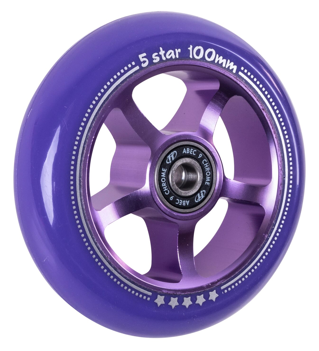 Колесо для трюкового самоката Tech Team TT 100 мм. 5 Star Purple — фото 1