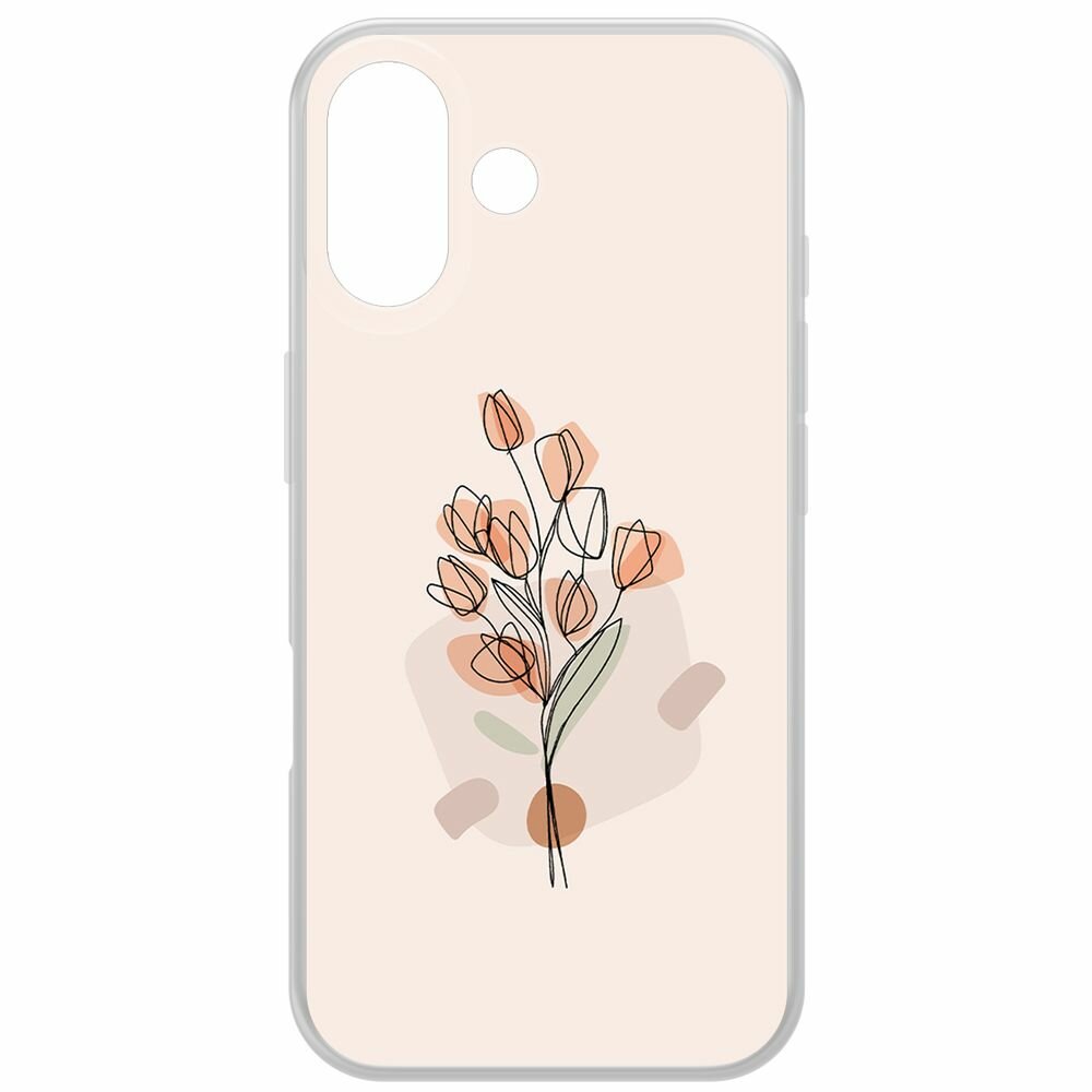 Чехол-накладка Krutoff Clear Case Букет тюльпанов для iPhone 16