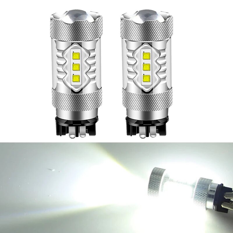 Автомобильные светодиодные лампы PW24W для Skoda Yeti 2013-2017, 2 шт, 2pc LED white