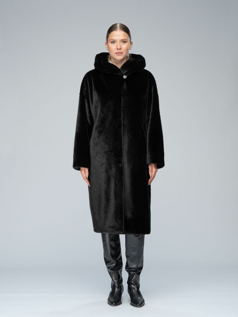 Пальто Alfafur, размер 42, черный