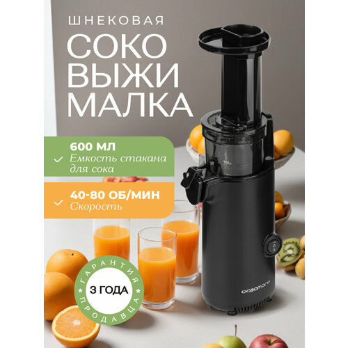 Шнековая электрическая соковыжималка Casamare нержавеющая стальпластик 130Вт 5499₽