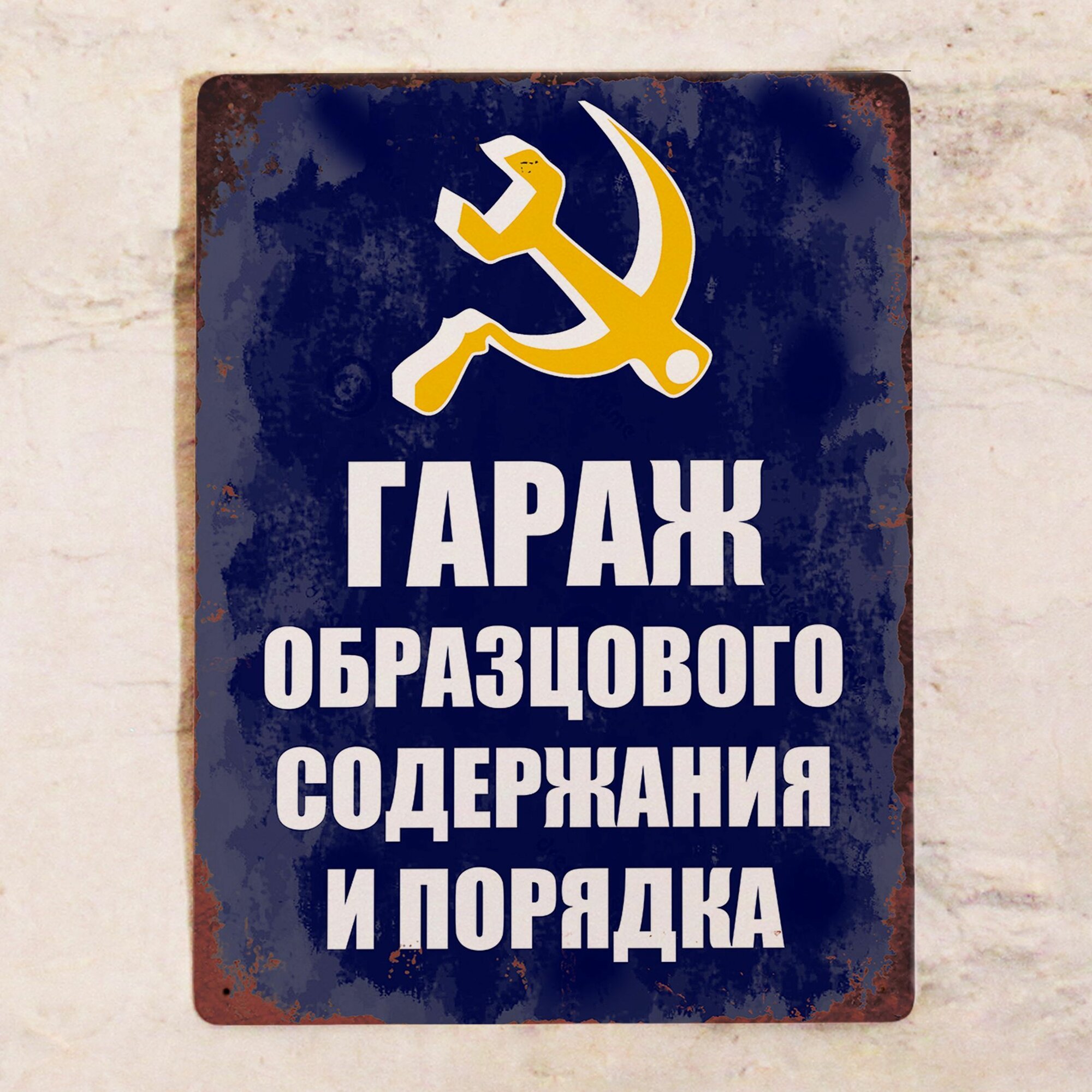 Прикольная табличка Гараж образцового порядка и содержания, металл, 20х30 см.