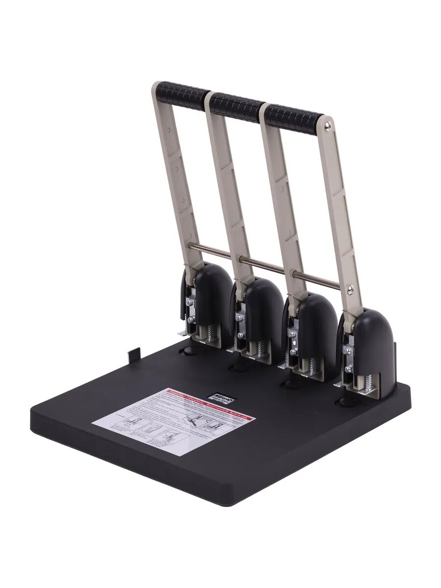 Дырокол на 4 отверстия мощный, до 150 листов, черный