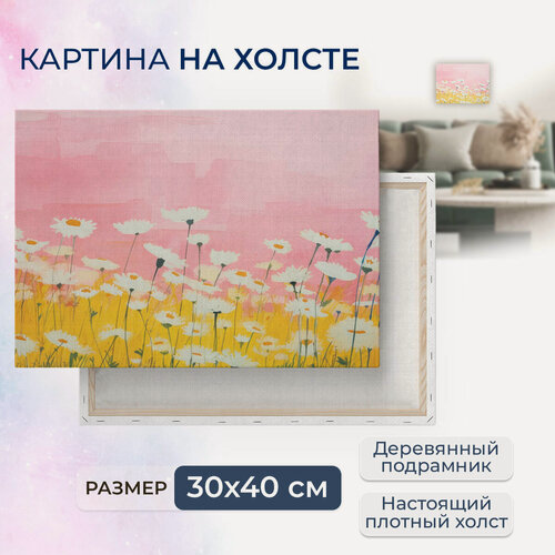 Изображение товара Картина на холсте, репродукция / Абстракция - Ромашки / Размер 30 x 40 см