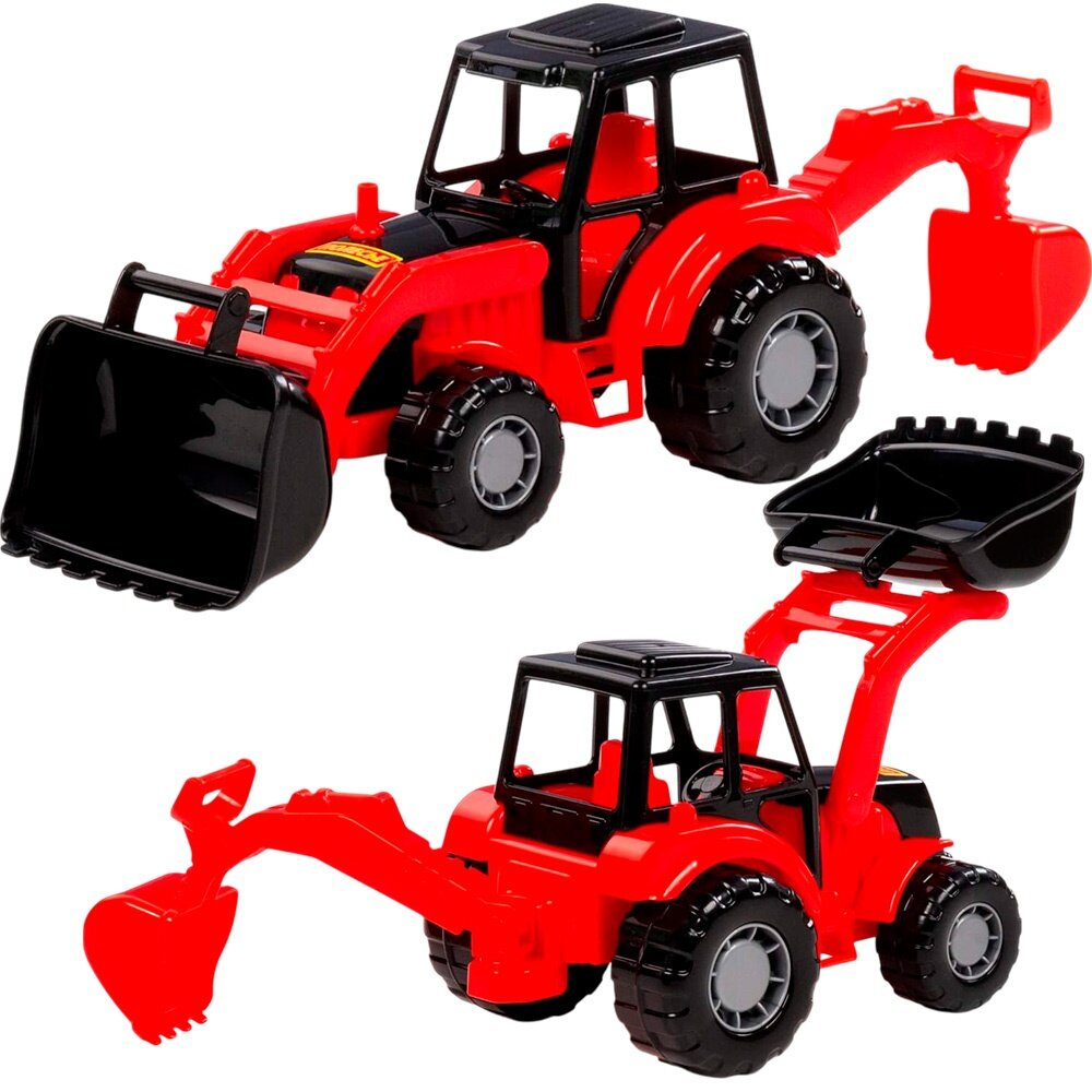 Трактор Полесье Мастер экскаватор красно-черный (24439)