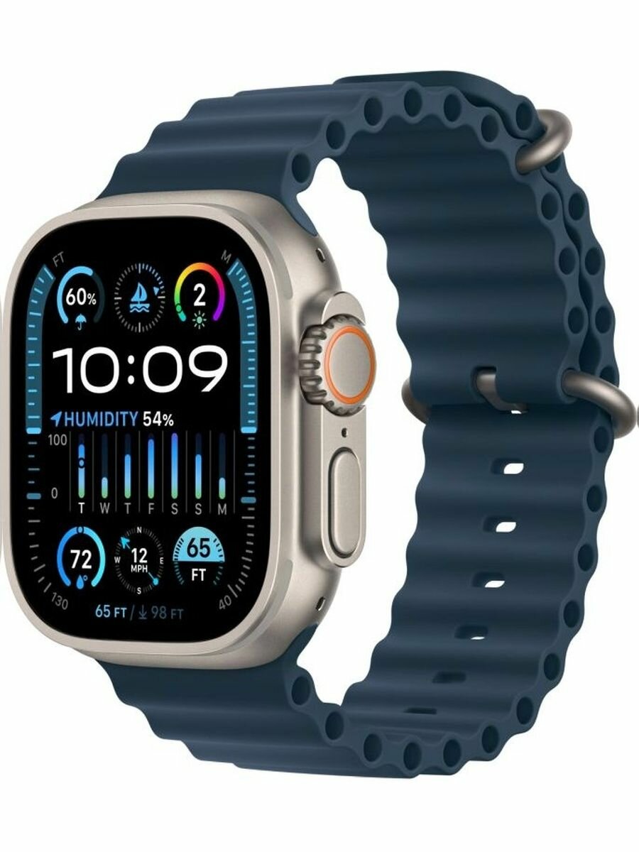 Умные часы Apple Watch Ultra 2 49 мм (2024) Natural Titanium Case GPS + Cellular, Navi Ocean Band, размер ремешка Regular