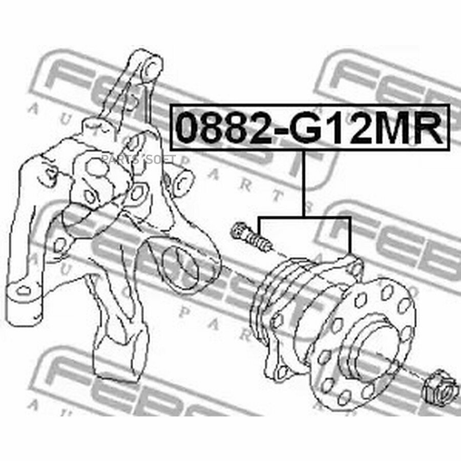 Ступица задняя SUBARU IMPREZA G12 2007-2011 0882-G12MR от официального дистрибьютора FEBEST артикул 0882G12MR