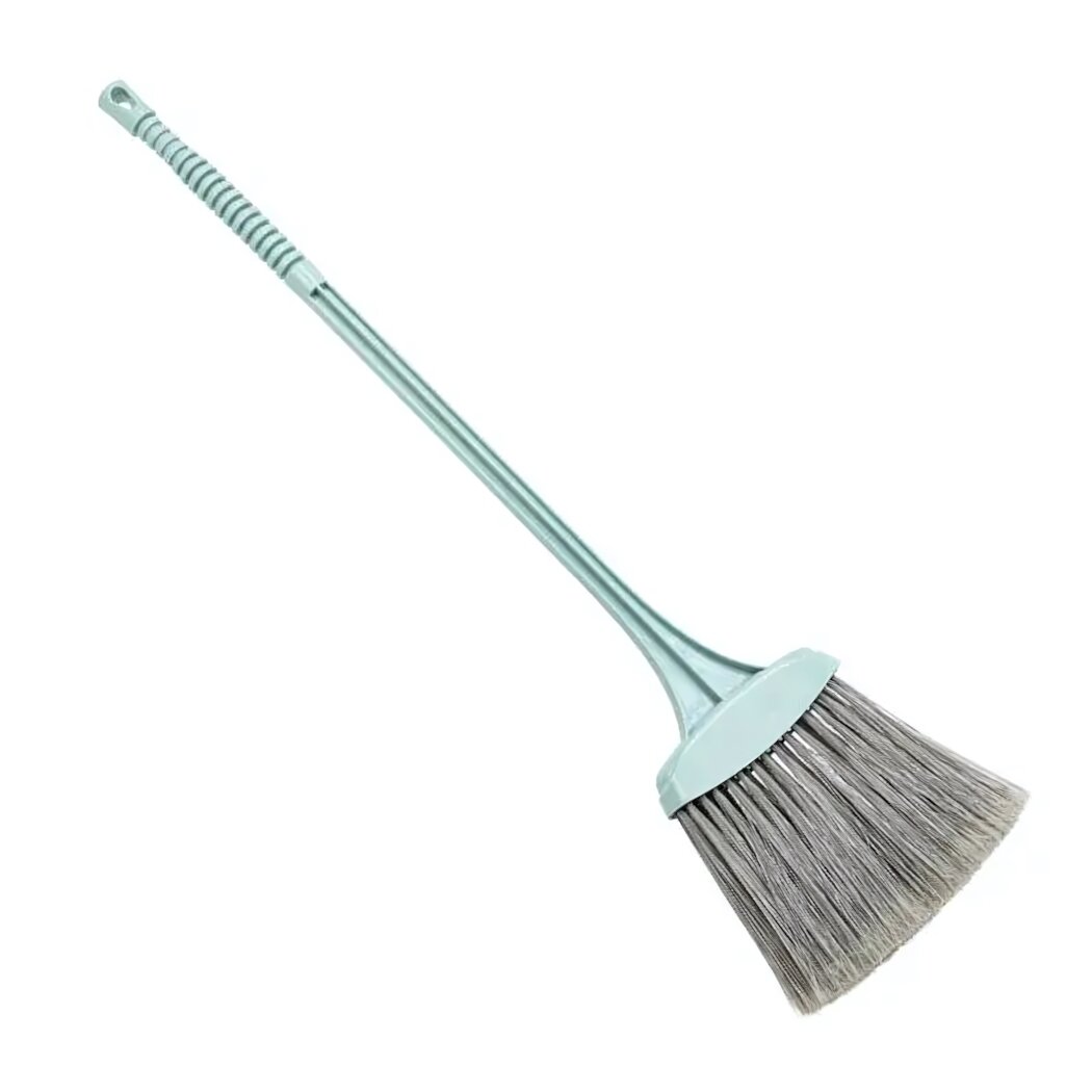 Щетка для уборки мусора эргономичная ручка пластик цвет морская волна щетина синтетическая подвес