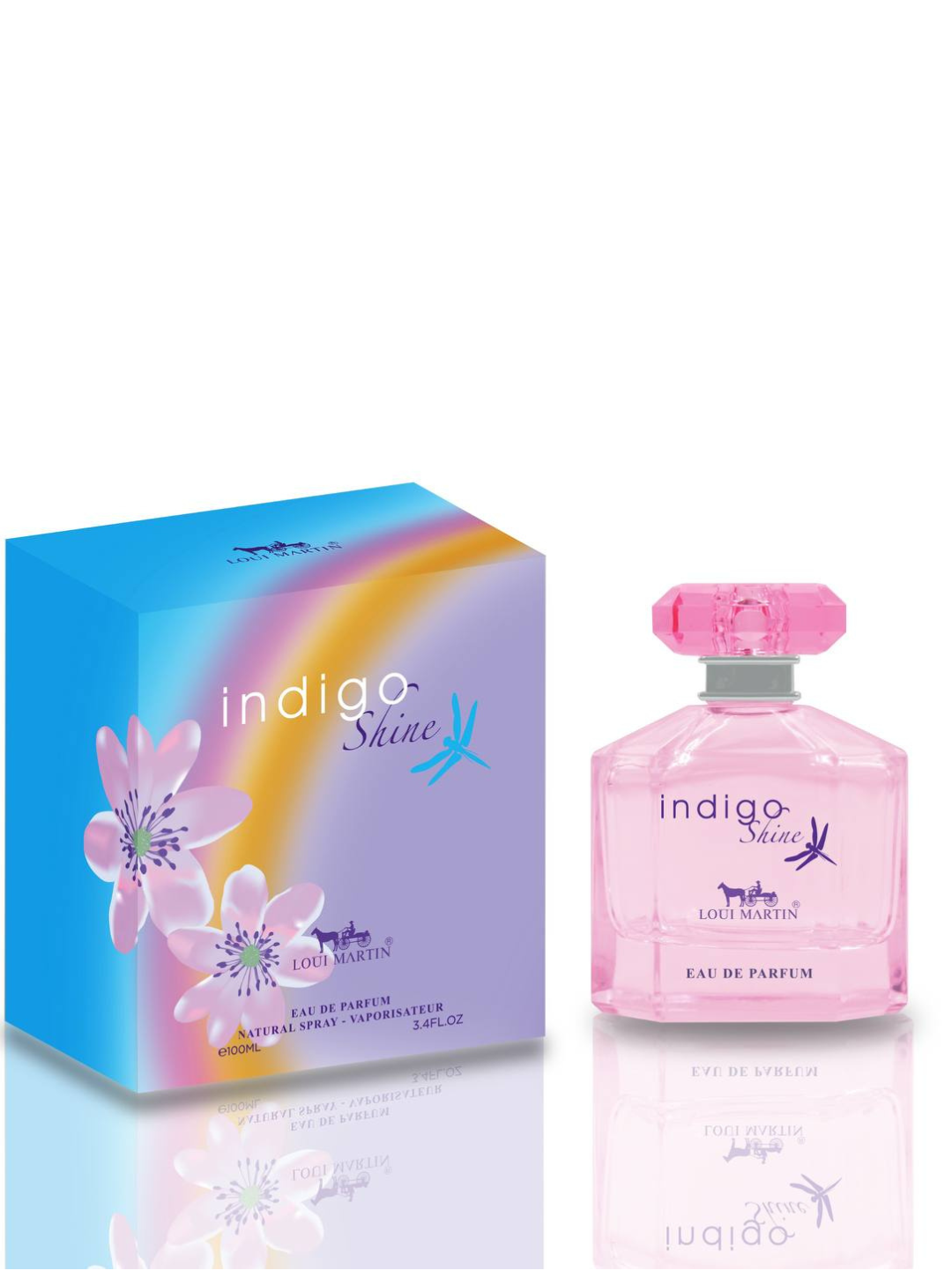 Женская парфюмерная вода Loui Martin Indigo Shine, 100 мл, цветочно-фруктовый аромат