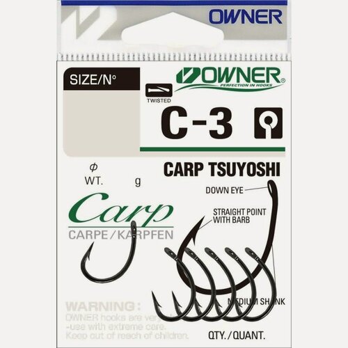 Изображение товара Крючок OWNER Carp Tsuyosi, №1, кованый, защитное покрытие, 5 шт