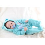 Виниловая кукла Реборн (Reborn Dolls) - Мальчик в голубом комбинезоне (56 см) - изображение