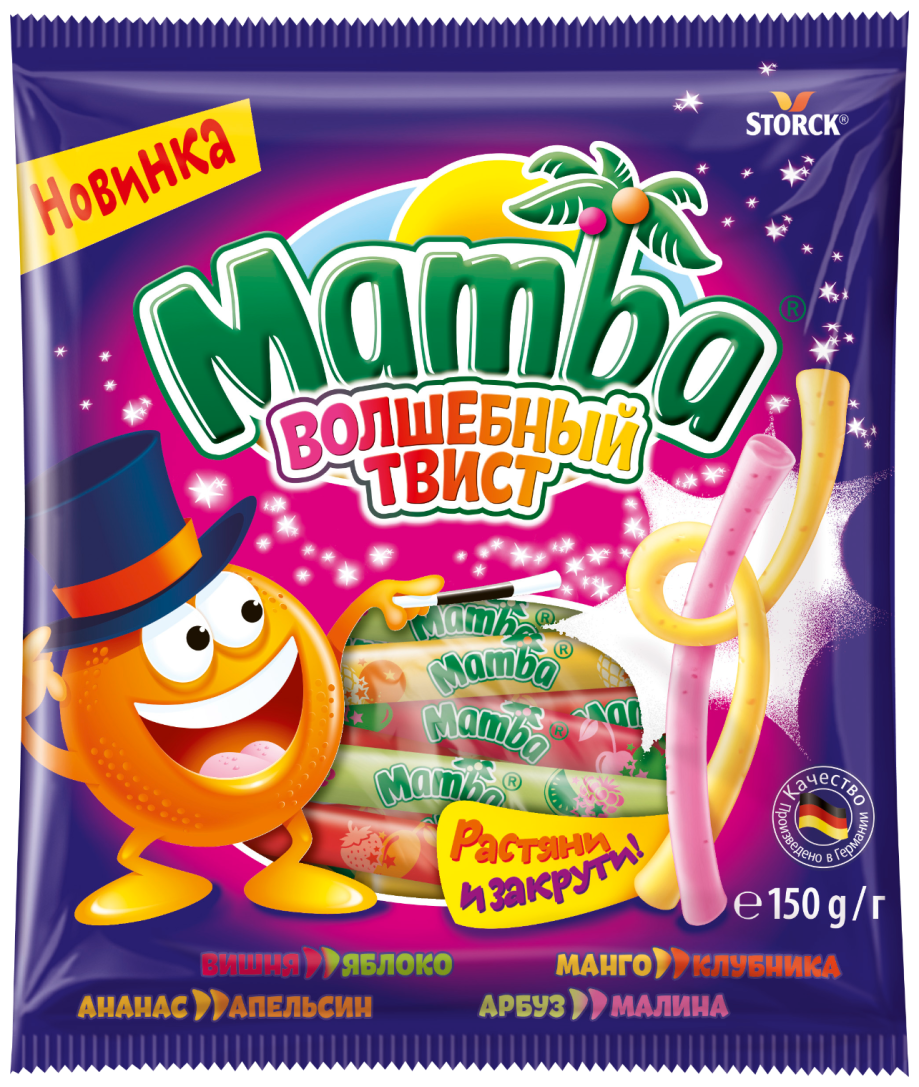 Жевательные конфеты Mamba Волшебный твист вкус ассорти