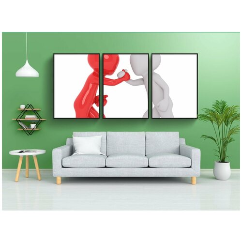 фото Набор модулных постеров для интерьера "мужчина, 3d модель, изолированный" 60x90 см. в тубусе, без рамки lotsprints