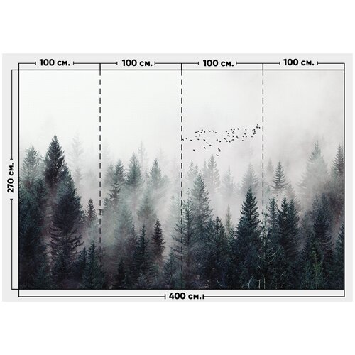 Фотообои / флизелиновые обои Туманный лес 4 x 2,7 м фотообои флизелиновые обои лес чудес 4 x 2 7 м