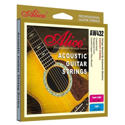 Струны для акустической гитары Alice AW432P-SL aw437 sl комплект струн для акустической гитары бронза 90 10 11 52 alice